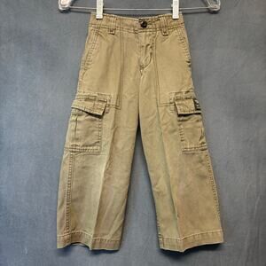 GAP Kids Cargo Pants 5 Slim Boys Khaki Utility Pockets Y2K Military Style Cotton
